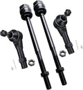 4pc Front Inner Outer Tie Rods for 2001-10 Chevy Silverado 1500 2500 3500HD