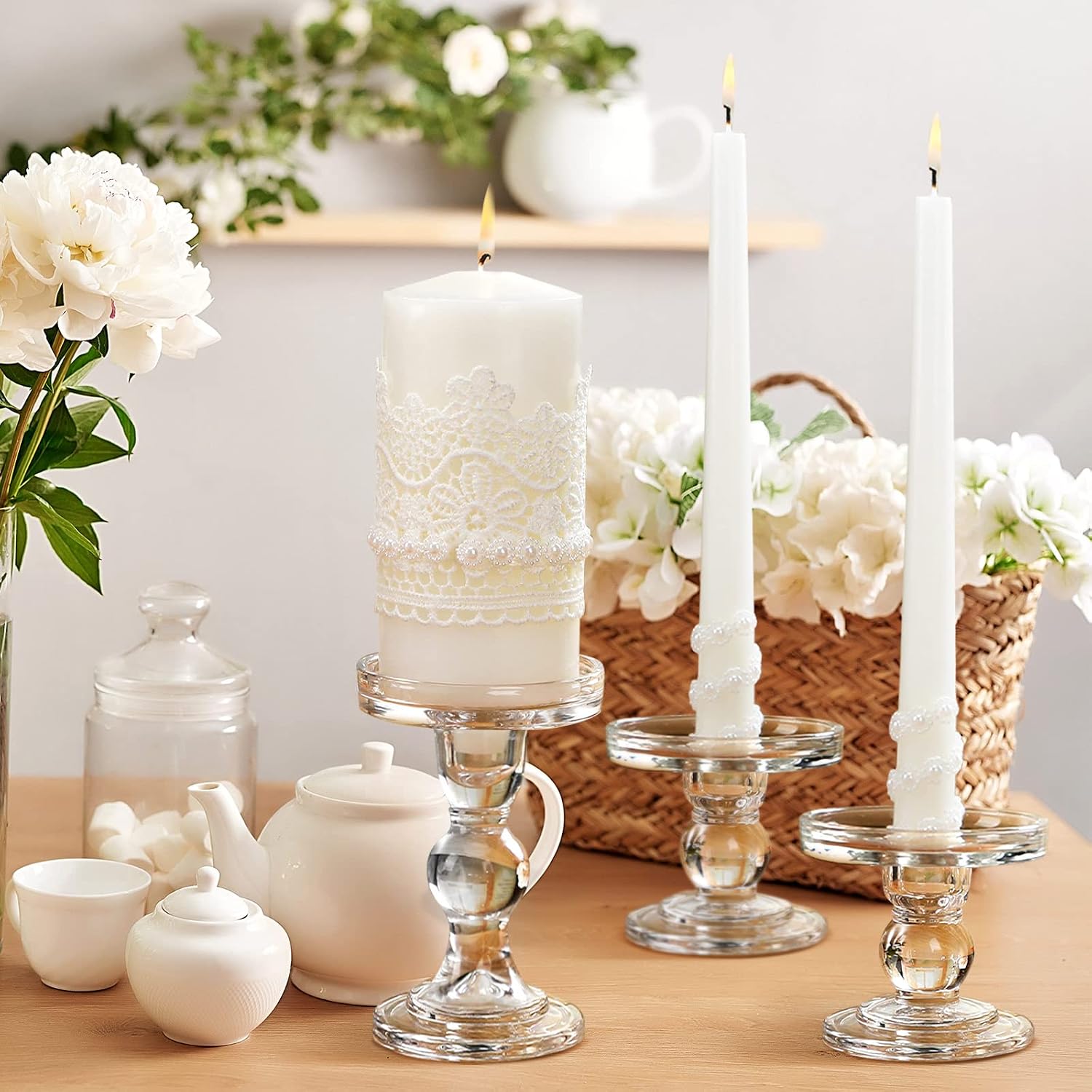 Unity Candles for Wedding Ceremony with Holder,Classic Style