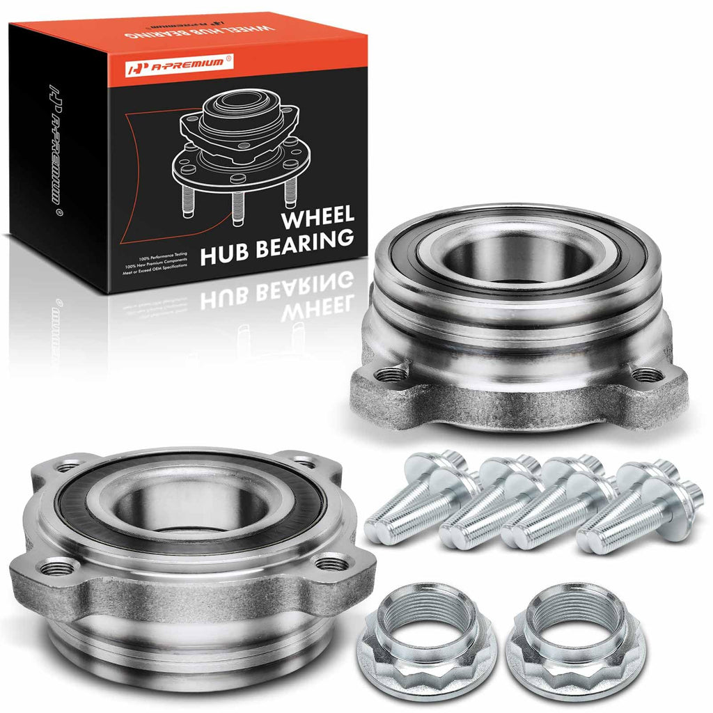 A-Premium 2 x Rear Wheel Bearings Compatible with BMW