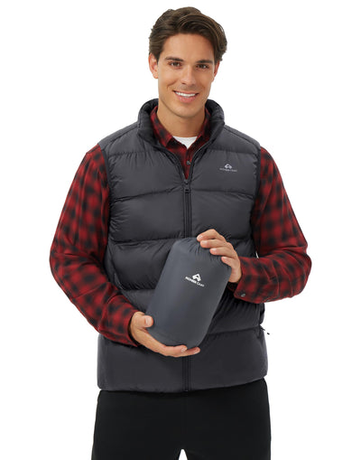 Men's Lightweight Down Vest Fill Power 700 Packable Puffer Vest Sleeveless Warm Puffy Outerwear