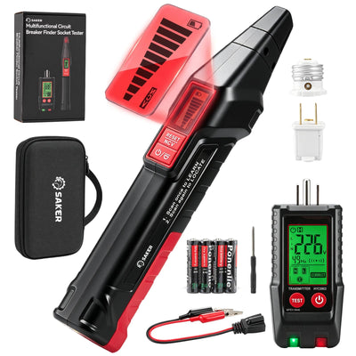 Saker 3-in-1 Circuit Breaker Finder with GFCI Outlet Tester, LCD & NCV