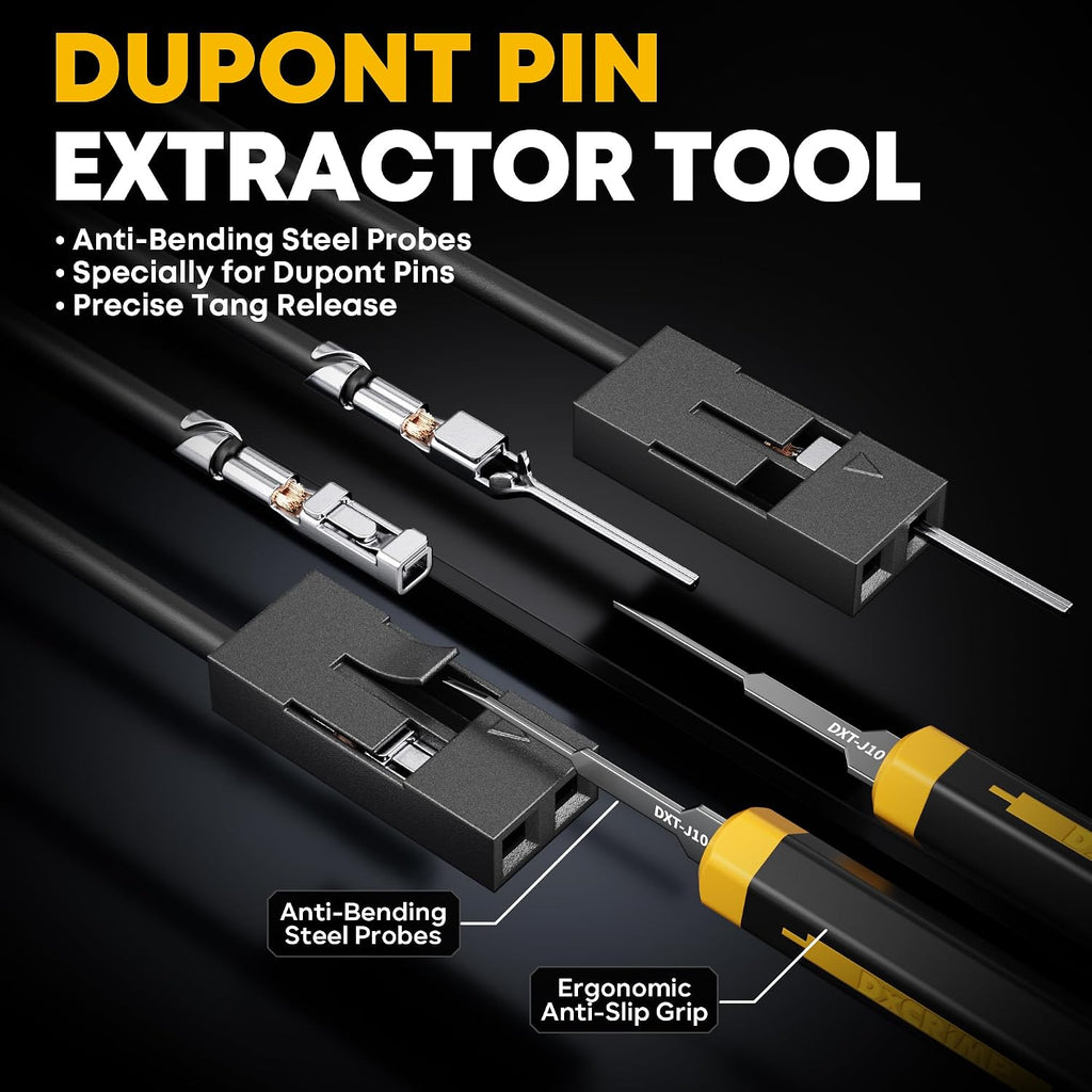 Dupont Crimping Tool Kit w/Extractor, 31 Types 2.54mm Connectors
