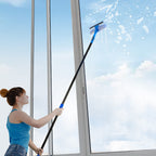 Professional 69'' Window Squeegee Cleaner Tool with Extension Pole, 2-in-1 Squeegee for Window Cleaning Kit with