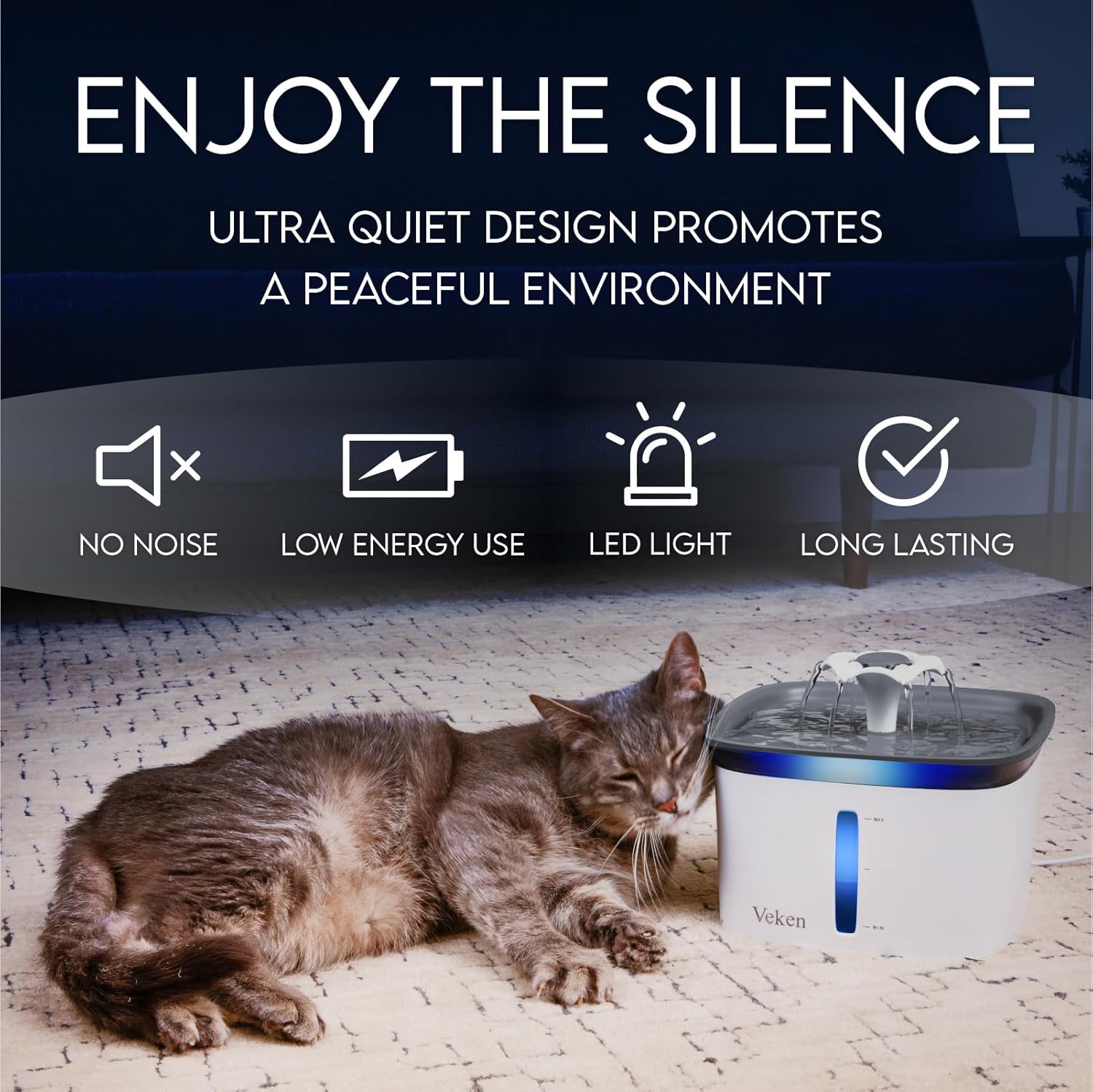Innovation Award Winner 95oz/2.8L Pet Fountain, Automatic Cat Water Fountain Dog Water Dispenser with Replacement