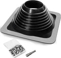 #6 Epdm Metal Roof Vent Boot, Flexible Roofing Boots Fits Pipe Od 4 3/4'' to 10'', Metal Roof Jacks Flashing for