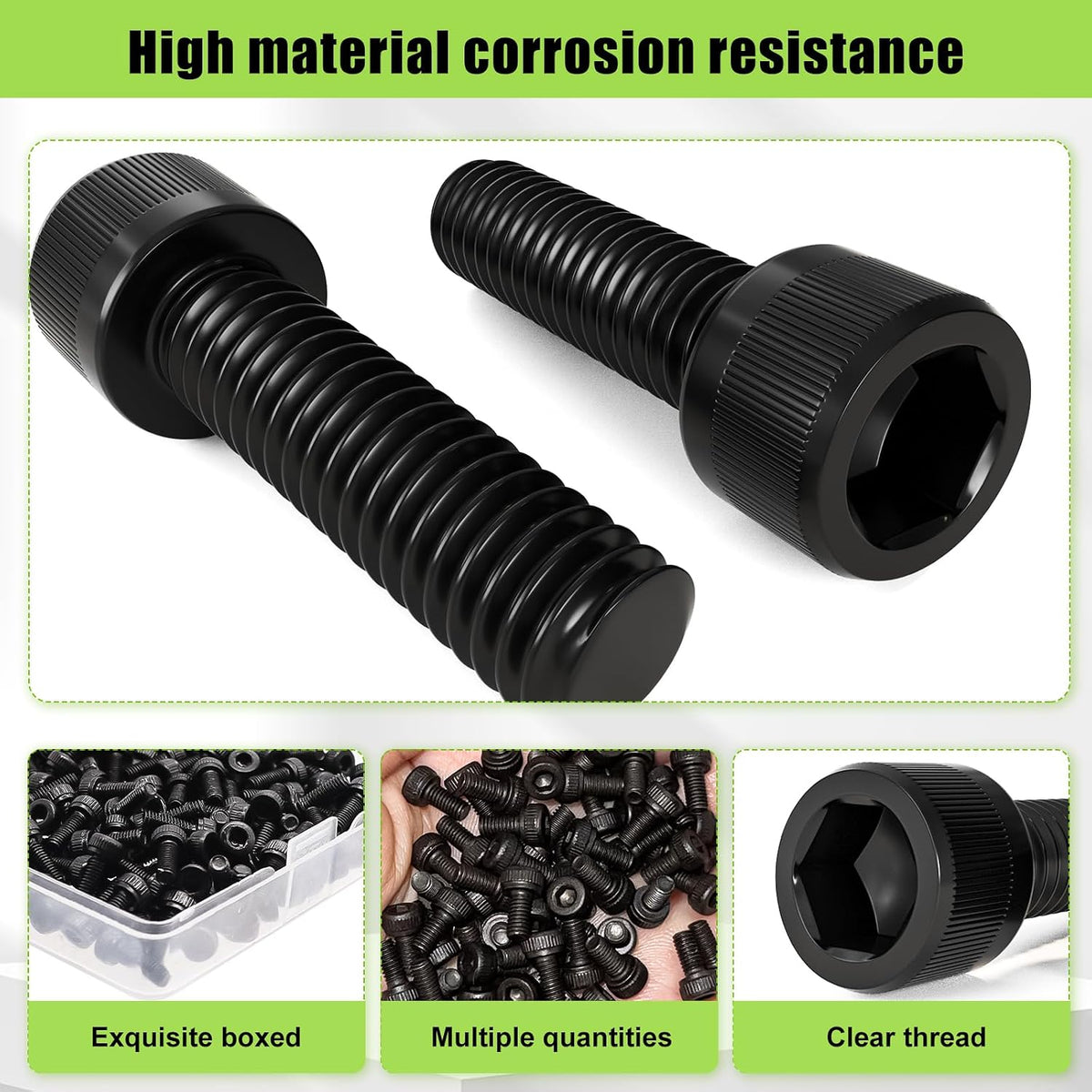 mxuteuk M3 x 8mm Screws,12.9 Grade Alloy Steel,Hex Socket Head Cap Screws Suitable for 3D Printer(150PCS)
