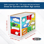 Pow! Comic Book Storage Short Box - 1 Pack | Color Comic-Inspired Artwork | Holds 150–175 Comics | Stackable Comic