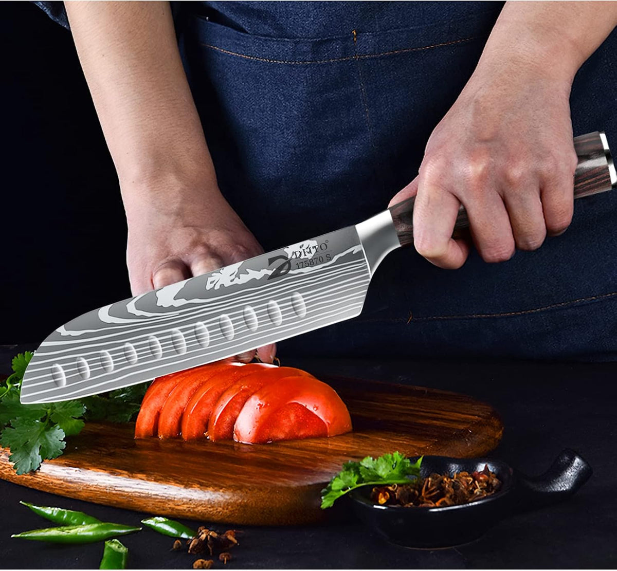 Chef Knife Sets with Roll Bag, 9 Pieces Professional Knife Set