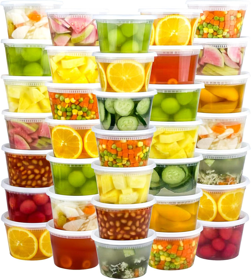 60 Sets (120-Piece) Deli Containers with Lids 16 oz