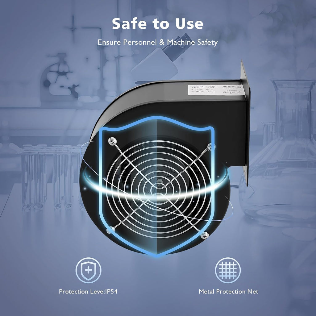 110V 120W Centrifugal Blower, 196CFM Squirrel Cage Fan, IP54