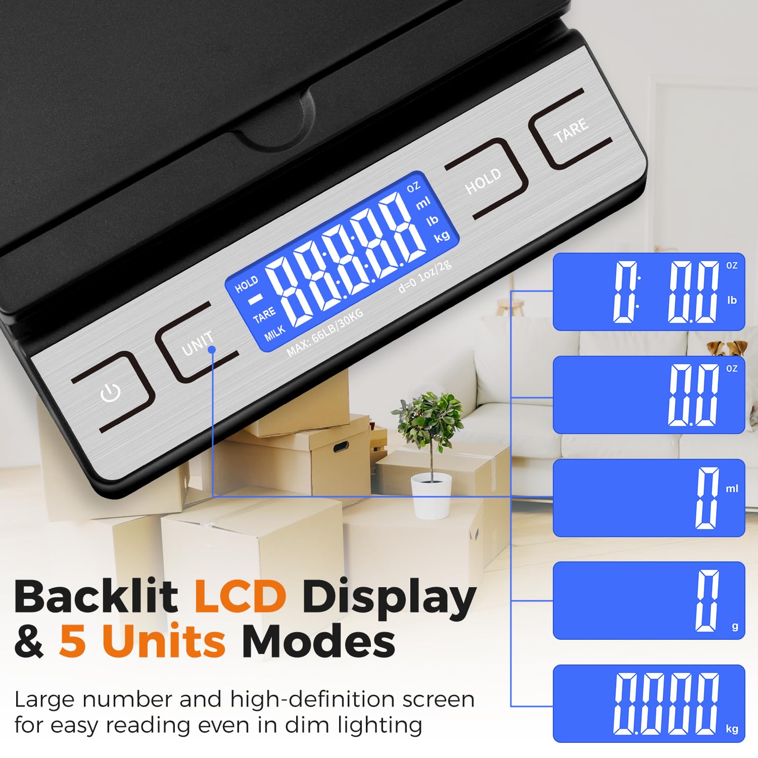 Shipping Scale,High Accuracy 0.1oz,Digital Postal Scale,Mail Scale Featuring Envelope Flip