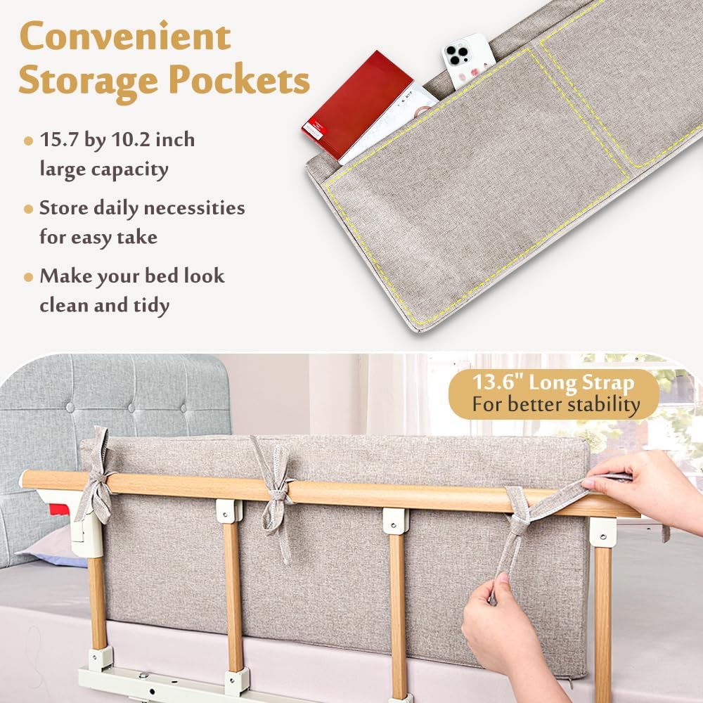 Bed Rail Cushion, Hospital Bedside Rail Pads, Medical Foam Padding Bed Fall Protector Rail Covers for Elderly Adults