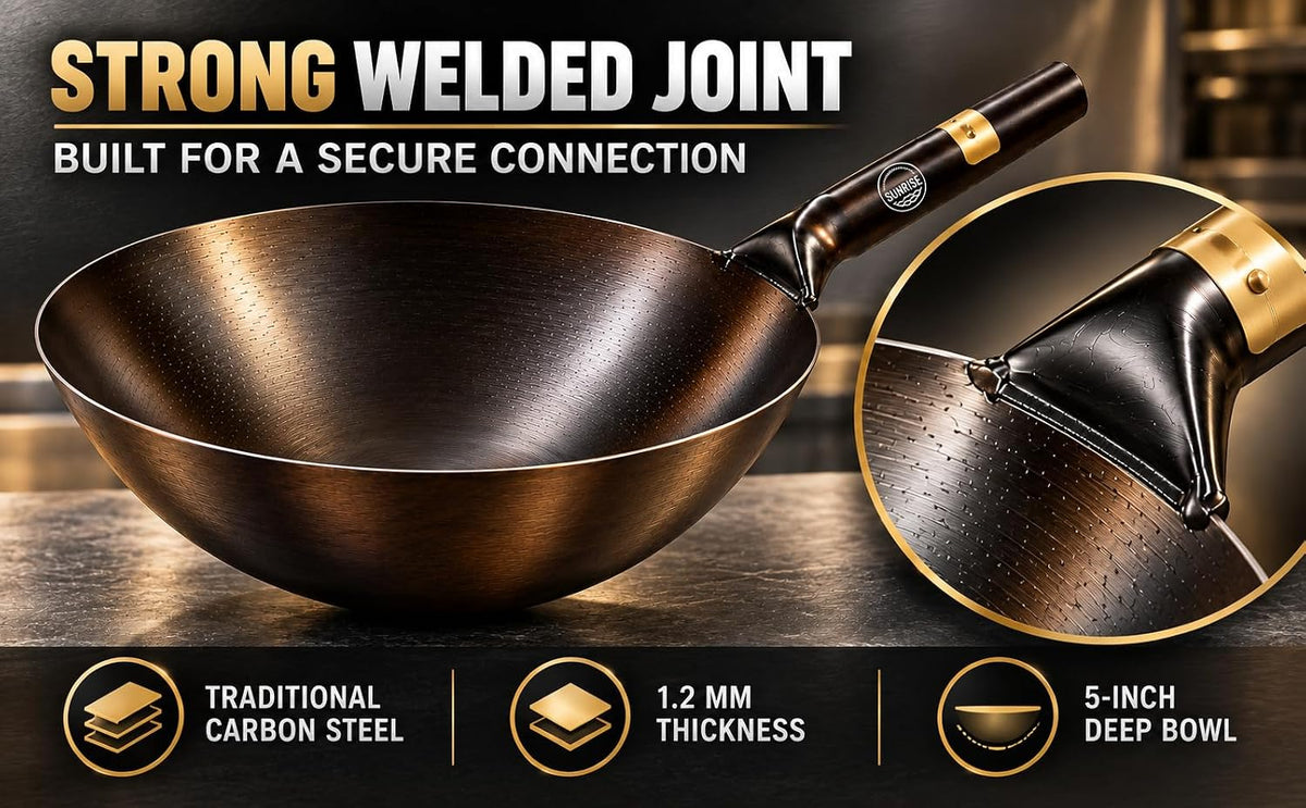 Kitchen Supply 14" Japanese Style Steel Wok
