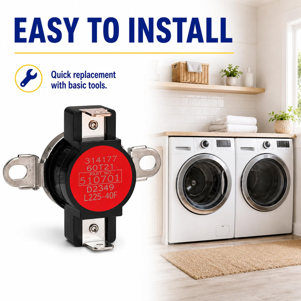 D510701 Dryer High Limit Thermostat Compatible with Speed Queen