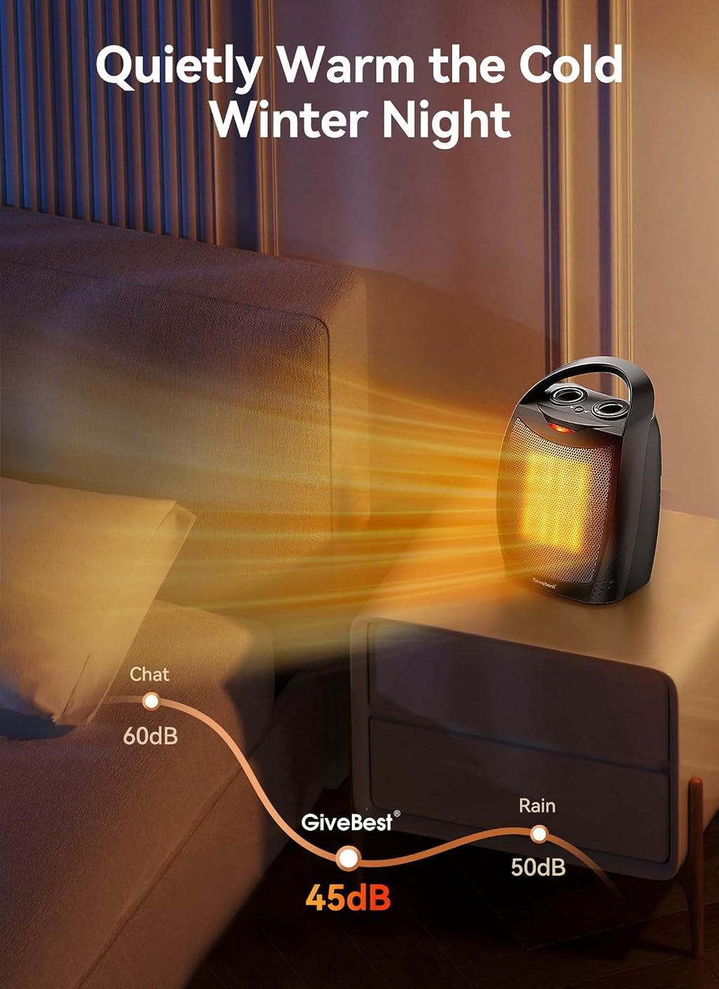 Portable Electric Space Heaters for Indoor Use | 1500W/750W Ceramic Desk Heater with Thermostat, Heat Up 200 Square