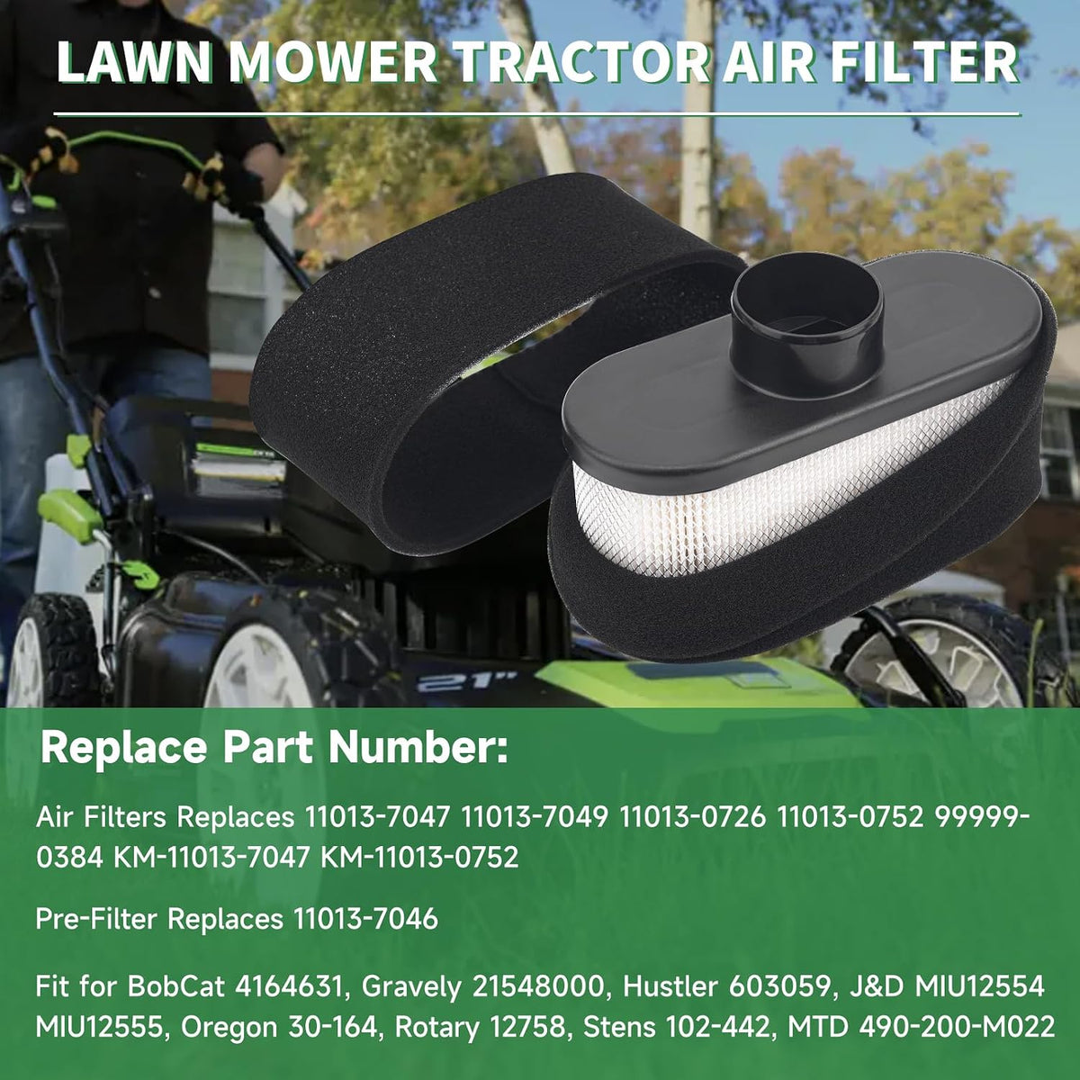 6 Packs 11013-0752 Air Filter FR691V with Pre Filter 11013-7046