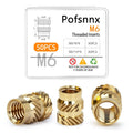 50PCS Brass Heat Set Nuts, M6 Threaded Inserts Assortment