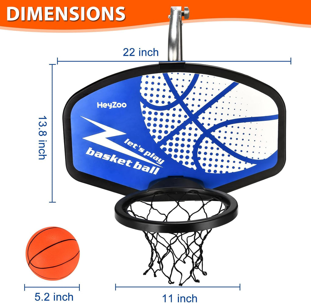 Trampoline Basketball Hoop, with Pump and Mini Balls, Trampoline Accessory | Easy to Assemble Sturdy for Dunk Fit