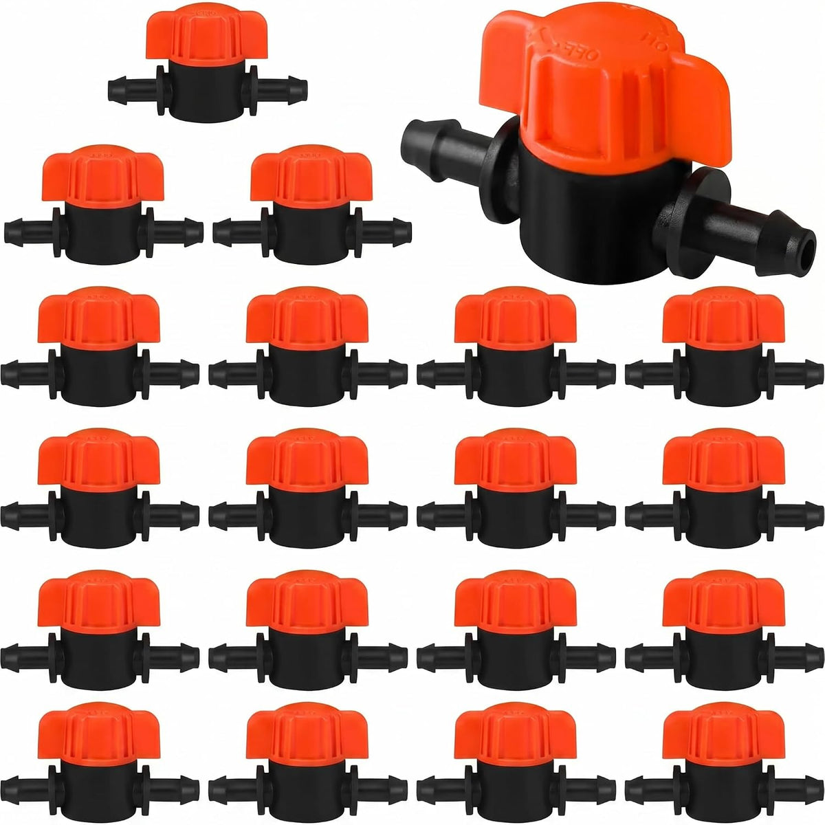 20 Pcs 1/4 Inch Drip Irrigation Shut Off Valves
