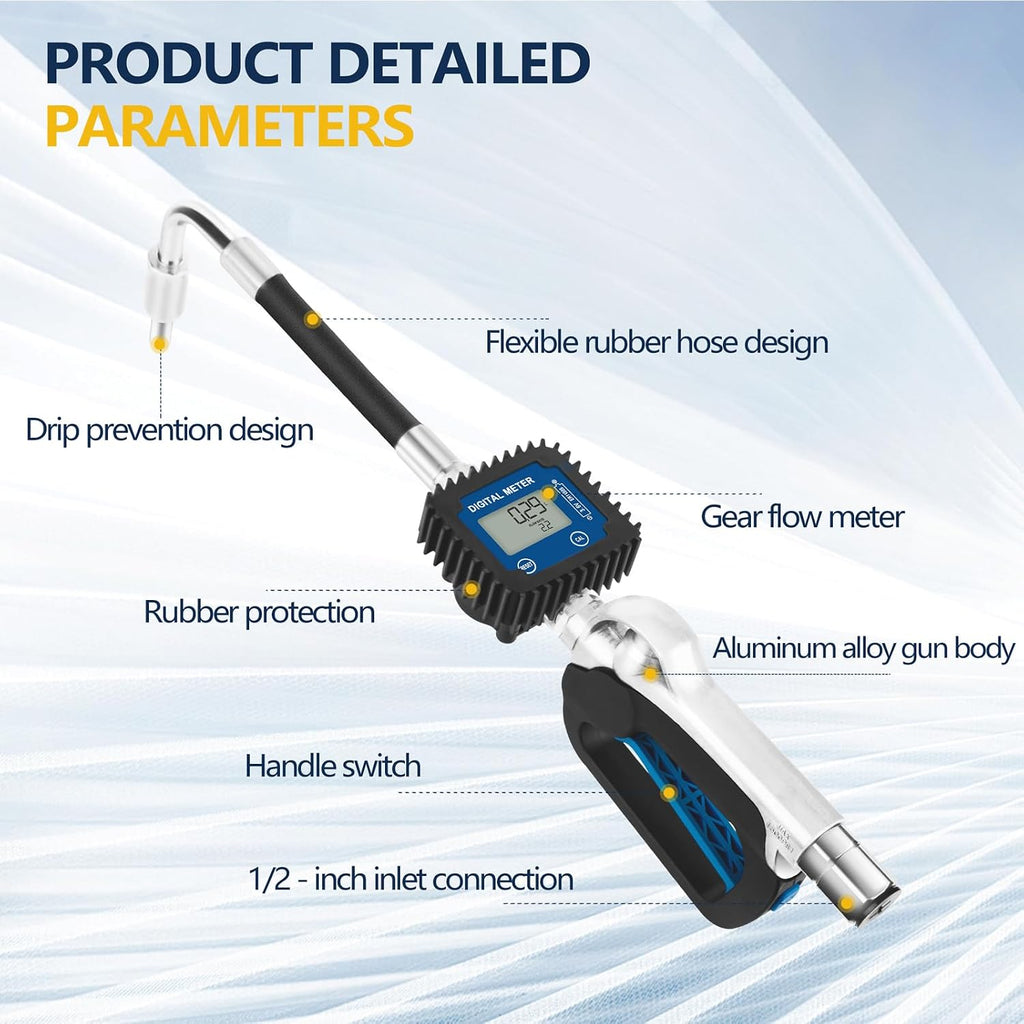 Digital Oil Control Valve Meter Dispenser Nozzle 10 GPM / 35 LPM