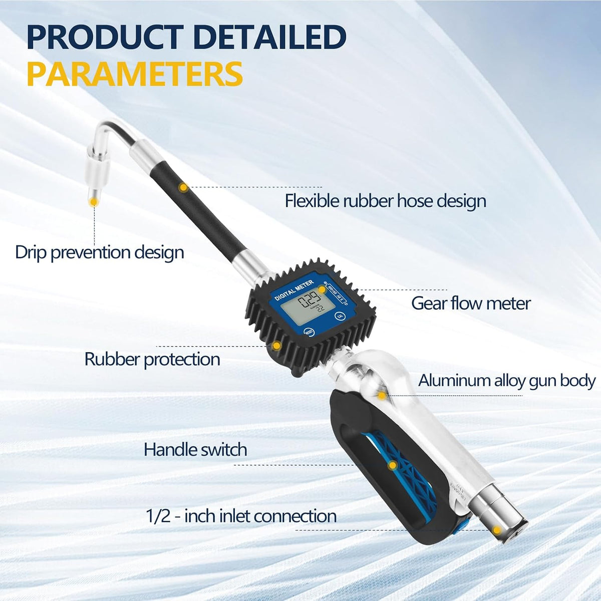 Digital Oil Control Valve Meter Dispenser Nozzle 10 GPM / 35 LPM