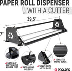 36" Paper Dispenser with Cutter + White Kraft Paper Roll