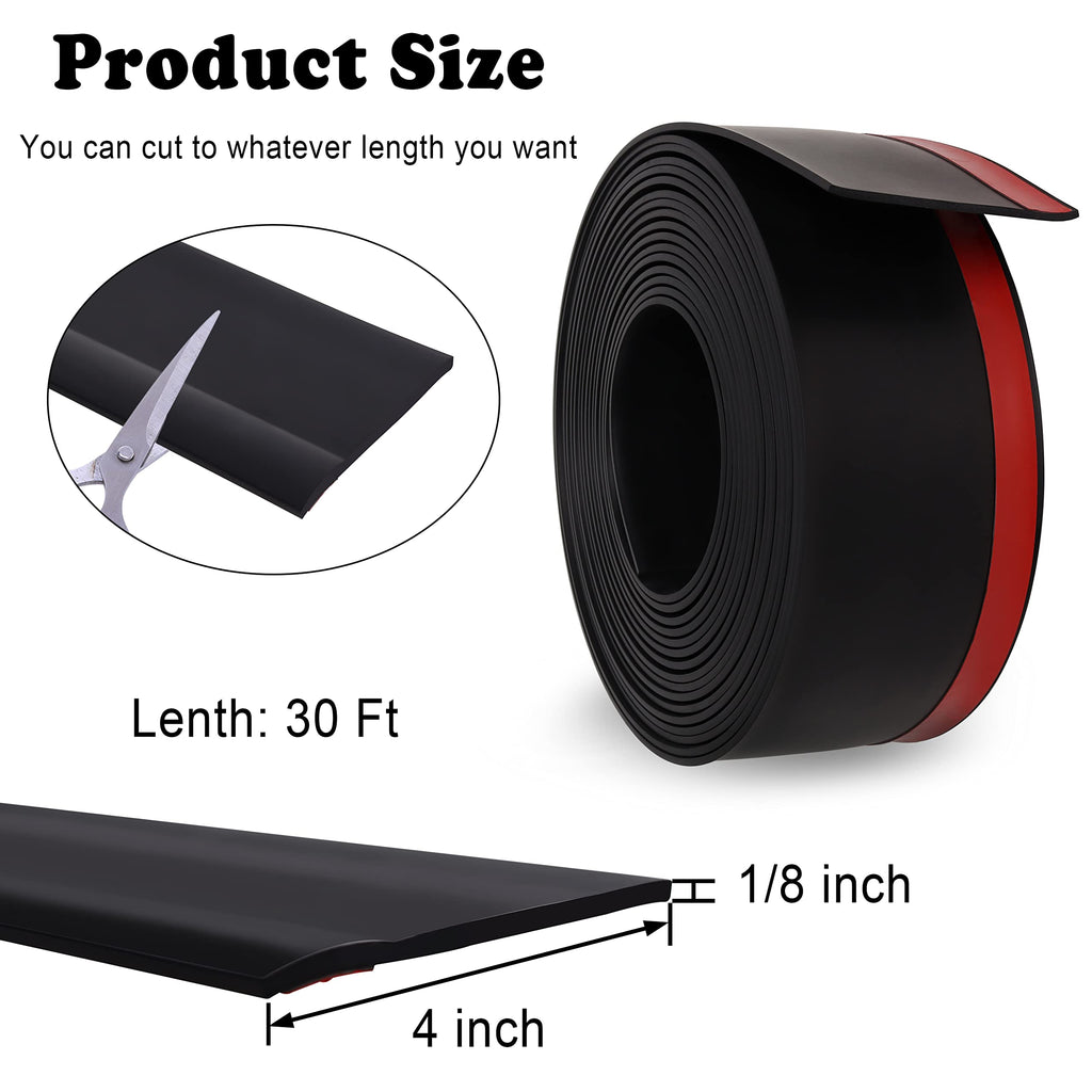 RV Slide Out Seal 4 Inch x 30 Ft, Adhesive Rubber Wiper Weather Stripping