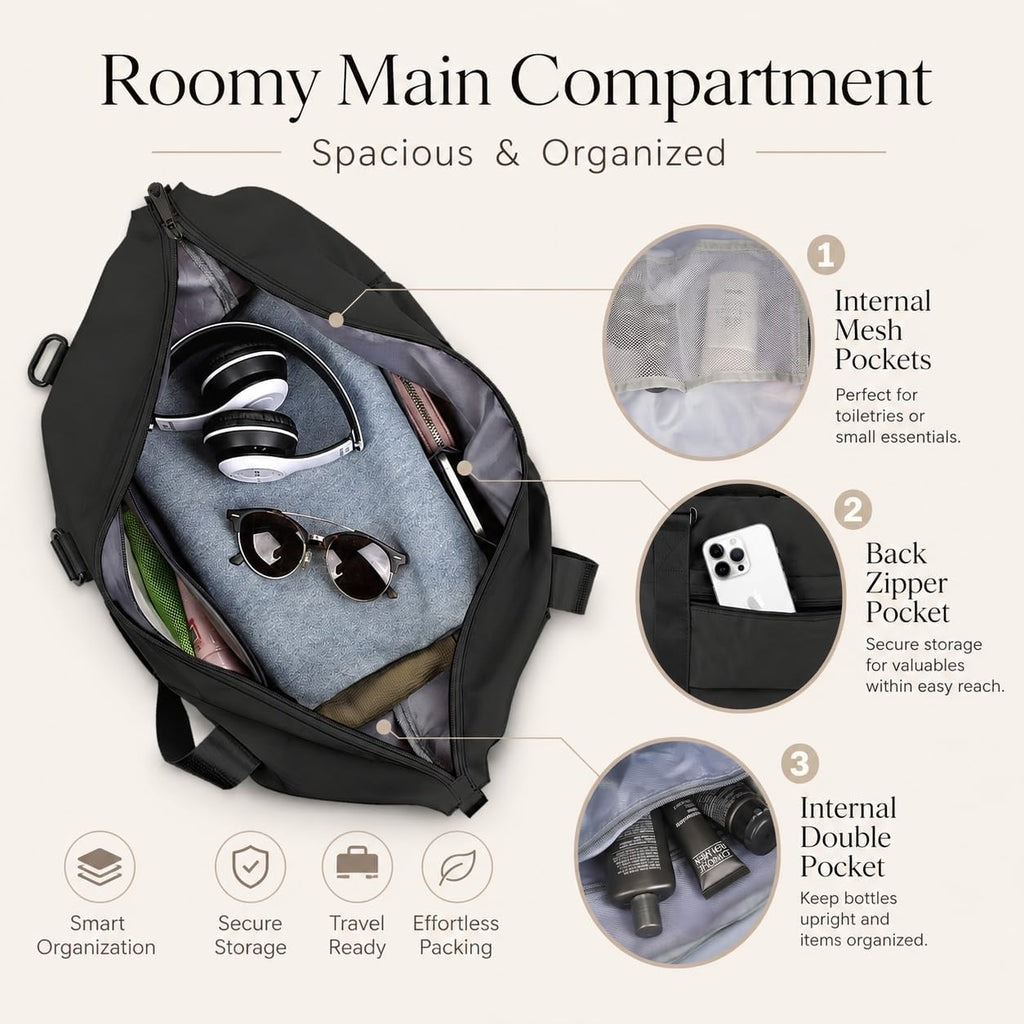 Travel Duffle Bag, Weekender Travel Bag Men Small Gym Bag for Women, Hospital Bag for Labor and Delivery, Overnight