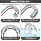 phepetroll M4-30 Pack 1.61“ Quick Links Chain Connectors, 5/32″ Galvanized Chain Locking Hooks, 330LBS Heavy Duty Thread Quick Link Clips, Twist Oval Keychain D Shape for Swing, Backpack, Key Ring