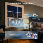 9" Window Fan Low-Noise Reversible Remote Control 3-Speed, ETL