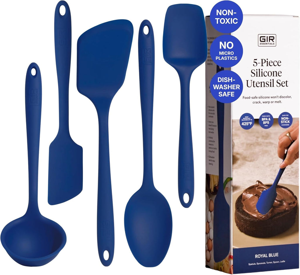 5-Piece Silicone Kitchen Utensils Set, Non-Toxic Cooking Utensils for Cooking and Baking, Heat Resistant, Food Grade