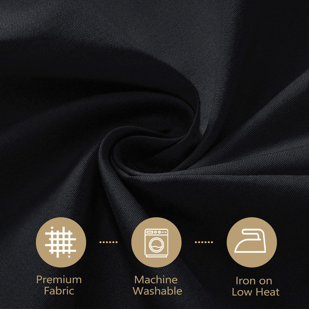 120 Inch Black Round Tablecloths for 48"-96" Table, 8 Pack