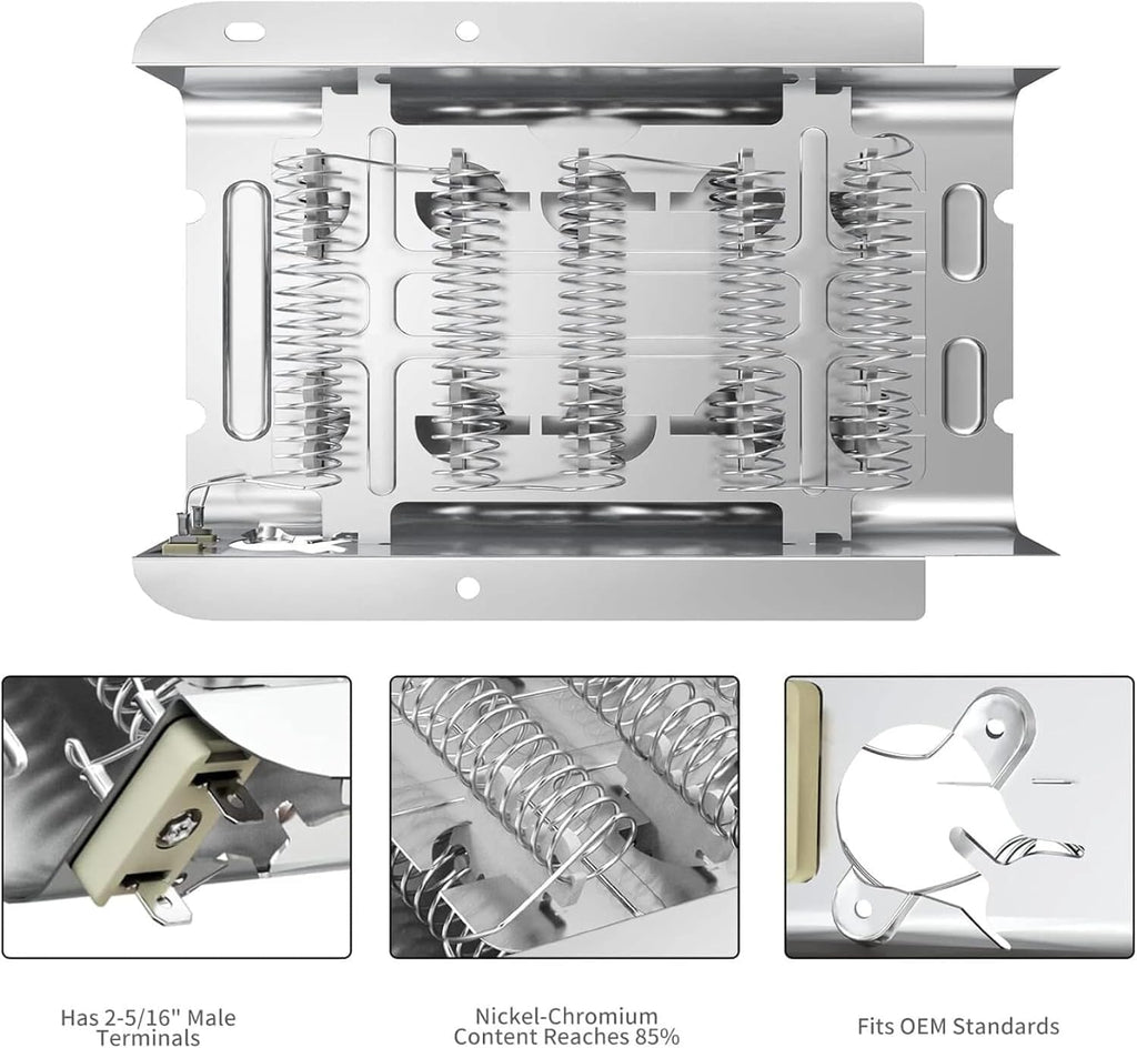 Dryer Heating Element Kit Replacement for Maytag MEDC500VW1 MEDC555DW1 MEDC555DW2 MEDX500BW0 MEDX500BW1 MEDX655DW1 MEDX6STBW0 MEDX6STBW1 YMED6200KW0 YMEDB755DW2 YMEDC415EW1 YMEDC465HW0 models