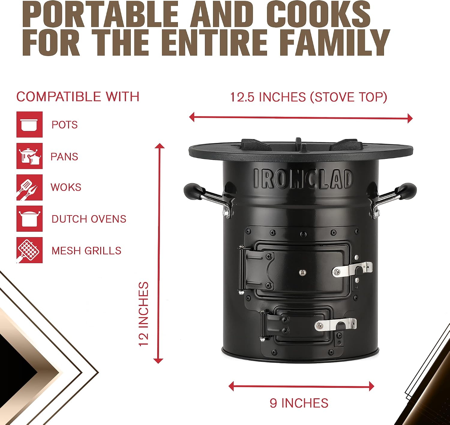 Rocket Stove – Camping Wood Stove for Emergency Preparedness, Survival, Off Grid Living Supplies – Portable Wood