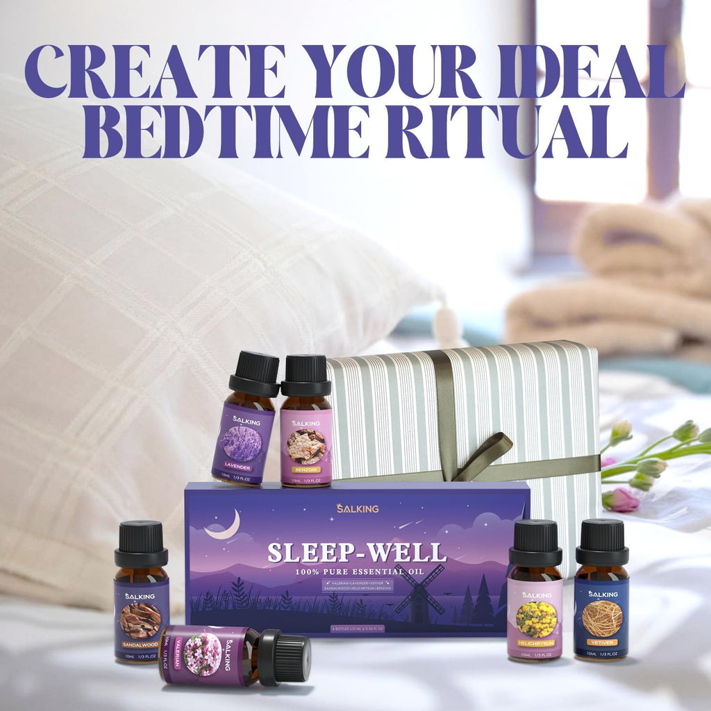 Sleep Essential Oils Set, Pure and Natural Essential Oils, Fragrance Oil Scented Oils for Oil Diffusers 6 x 10 ML