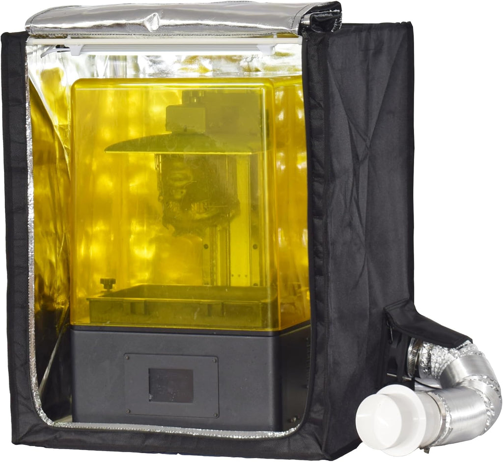 3D Printer Enclosure with Ventilation Kit & LED Lighting– Thermal Insulation Cover & Fume Extraction Tent for