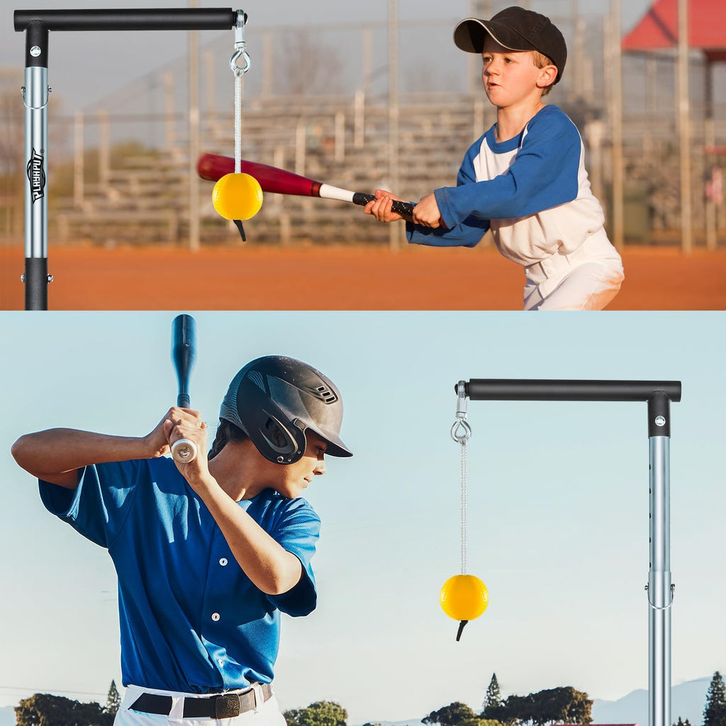 Baseball Softball Batting Tee with Tethered Ball | Auto Reset Baseball Swing Trainner,Softball Hitting