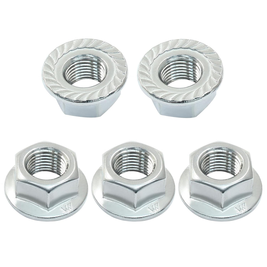 M12/1.25mm Serrated Flange Hex Nuts, 5Pcs