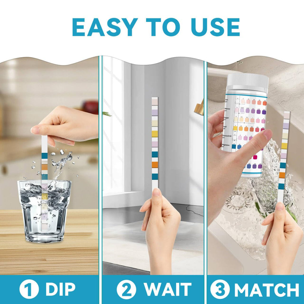 Heavy Metals Water Test Strips (8 Tests) - 100ct Home Water Testing Kit