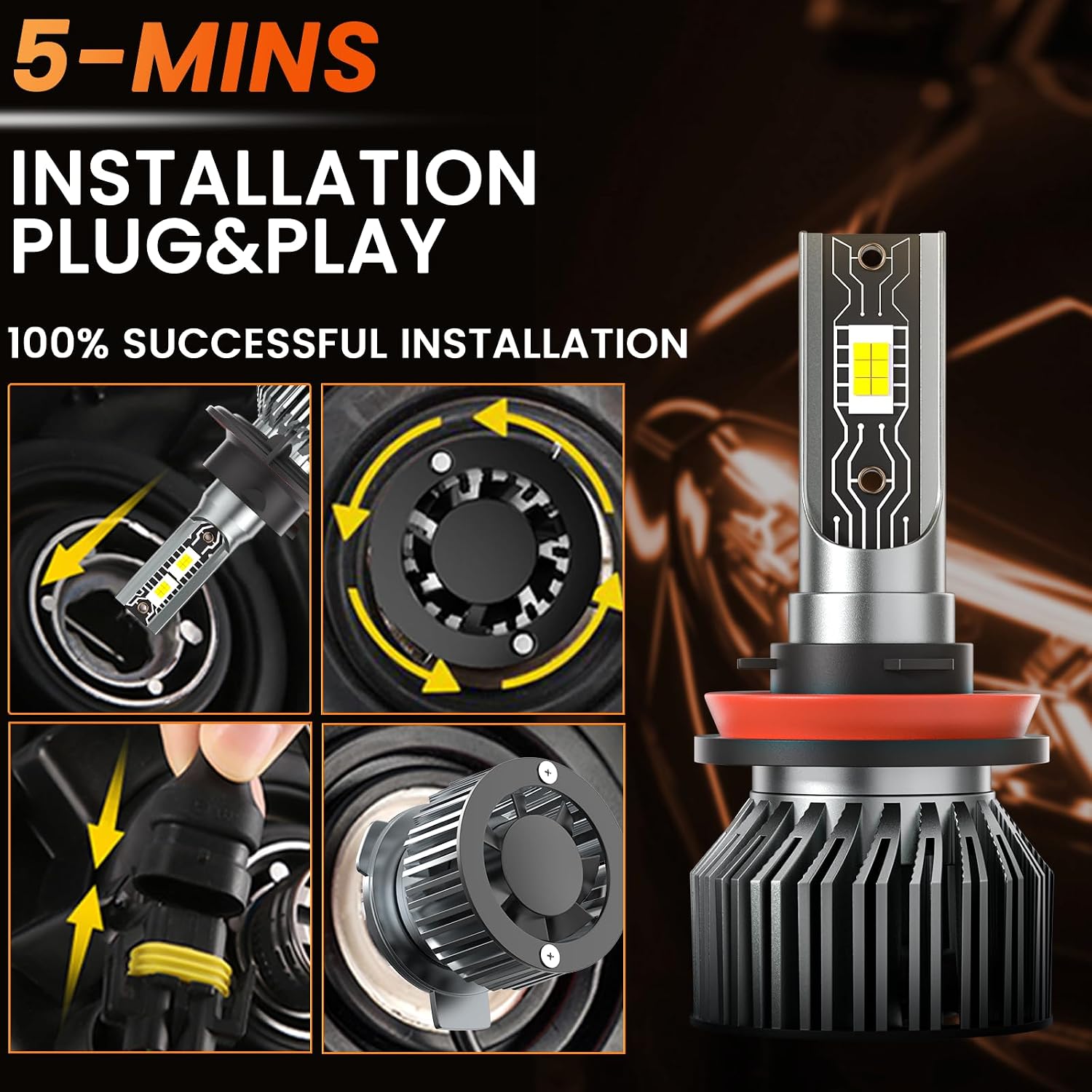 Driving Light Bulb Fit for Chevy Silverado 1500 2007-2015 / Silverado 2500HD 3500HD 2007-2021 High Low Beam Fog Light