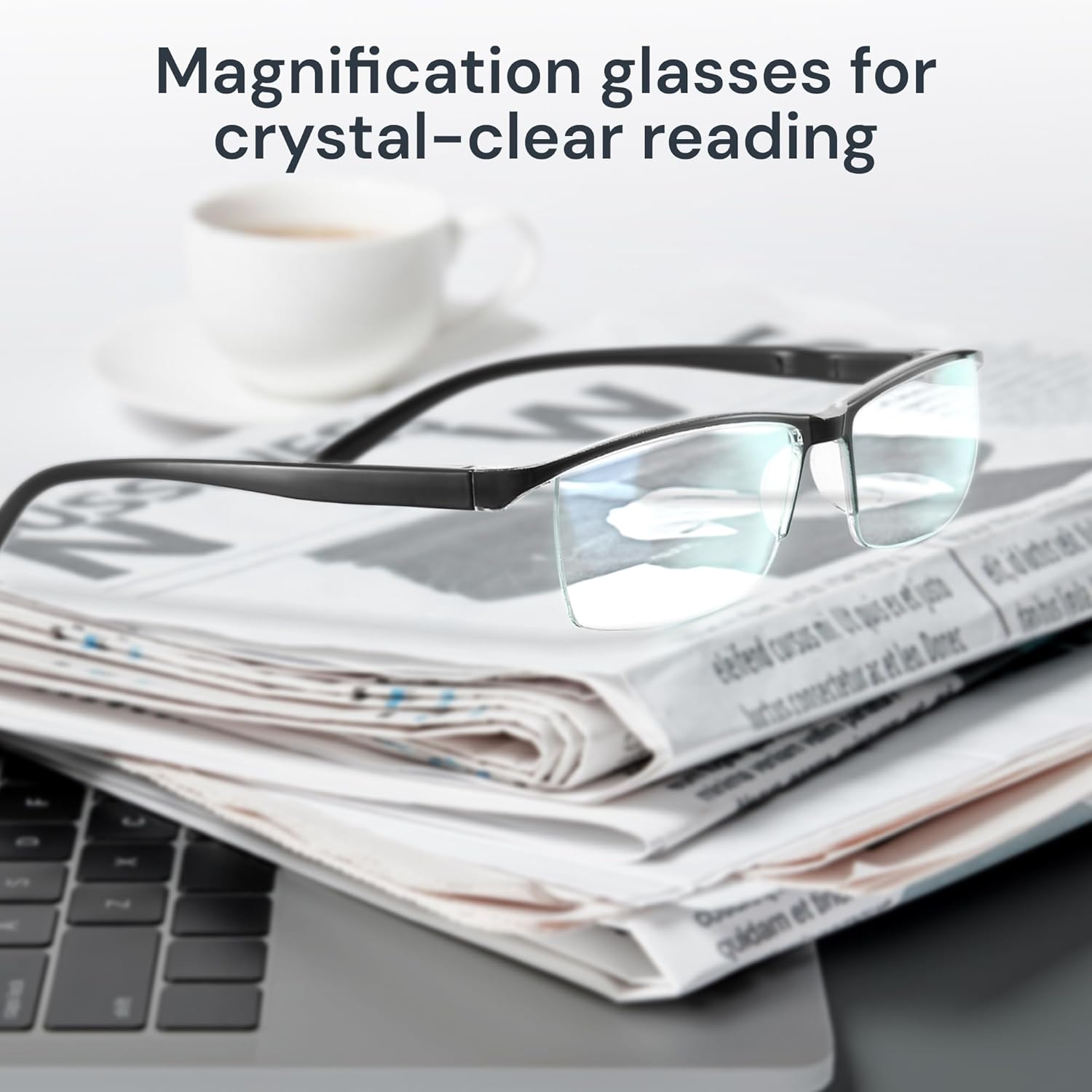 Executive Style Reading Glasses Men - Durable Readers with Blue Light Filtering- Comfortable Fit with TR90 Frames