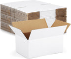 9x6x4-Small-Shipping-Boxes-30-Pack-White-Corrugated-Box-Mailers, Cardboard Boxes for Packaging Small Business, Mailing