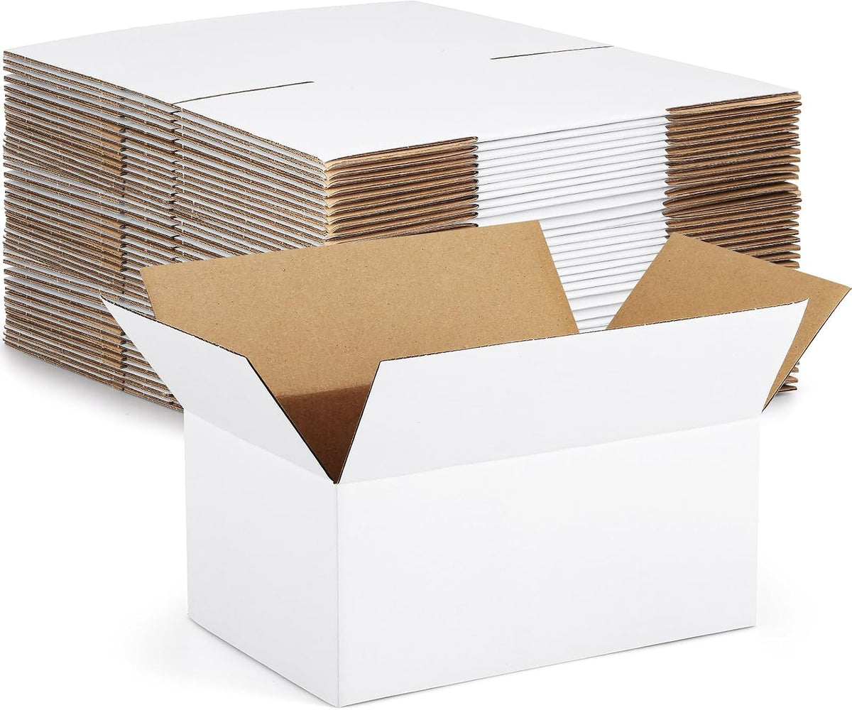 9x6x4-Small-Shipping-Boxes-30-Pack-White-Corrugated-Box-Mailers, Cardboard Boxes for Packaging Small Business, Mailing