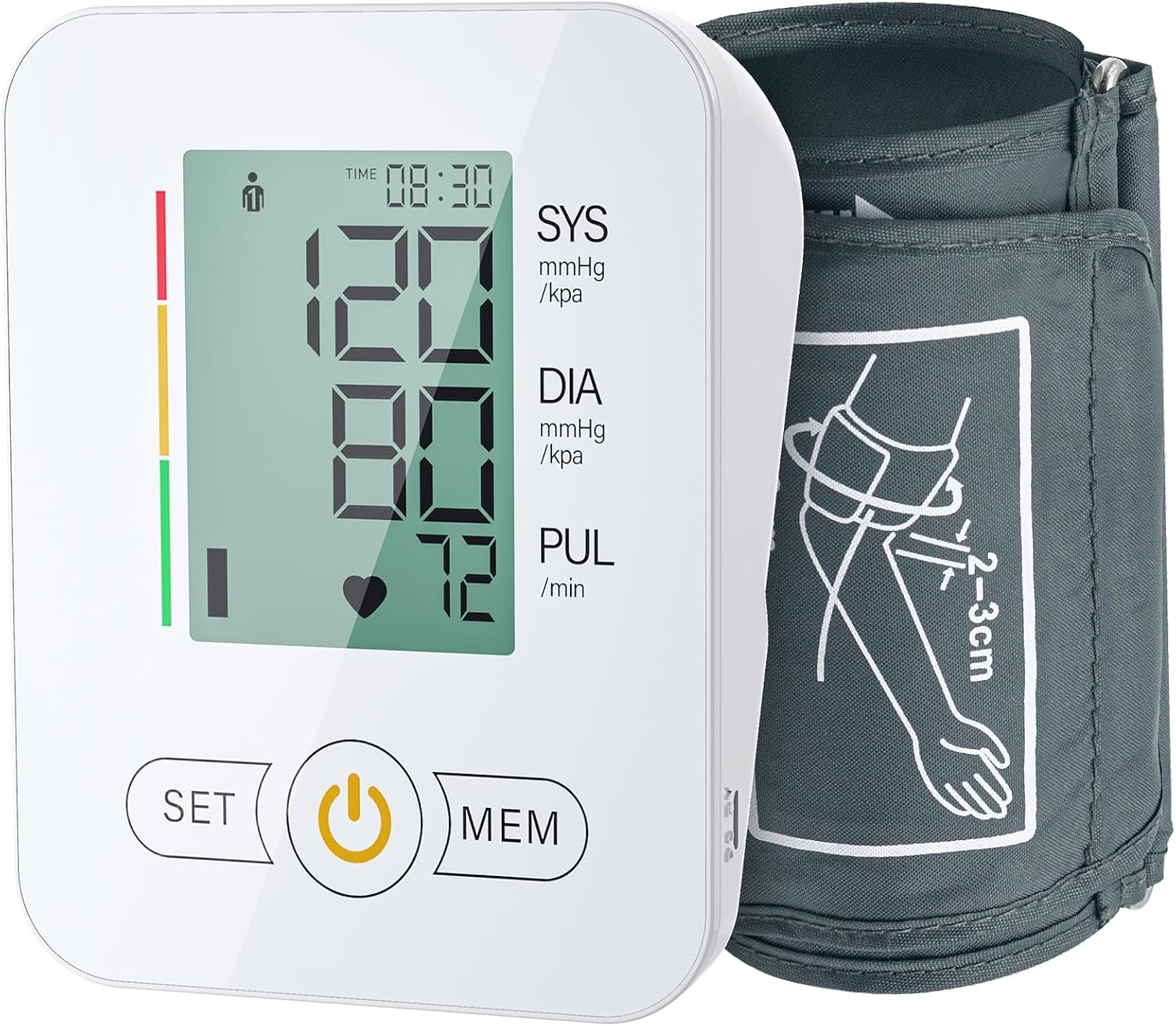 Upper Arm Blood Pressure Monitor Auto Digital for Home Use (White) | Blood Pressure Machine,One-Button Design BP
