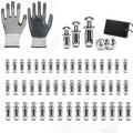 60PCS Button Rivet Locking Nuts Set M4 M5 M6 Flower Nuts with Riveting Tool
