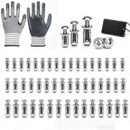 60PCS Button Rivet Locking Nuts Set M4 M5 M6 Flower Nuts with Riveting Tool