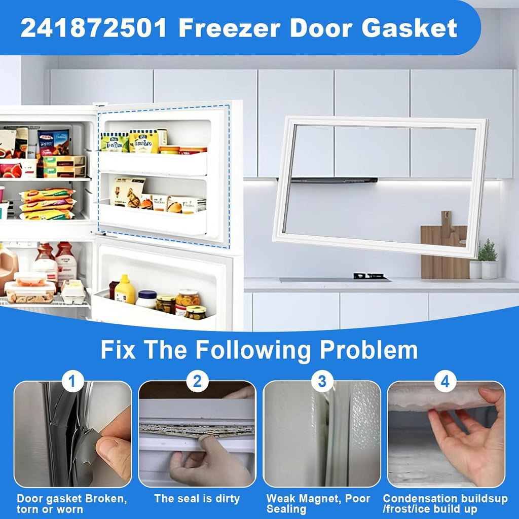 Upgraded 241872501 Refrigerator Freezer Door Gasket | Compatible with Frigidaire Crosley and Kenmore, Refrigerator