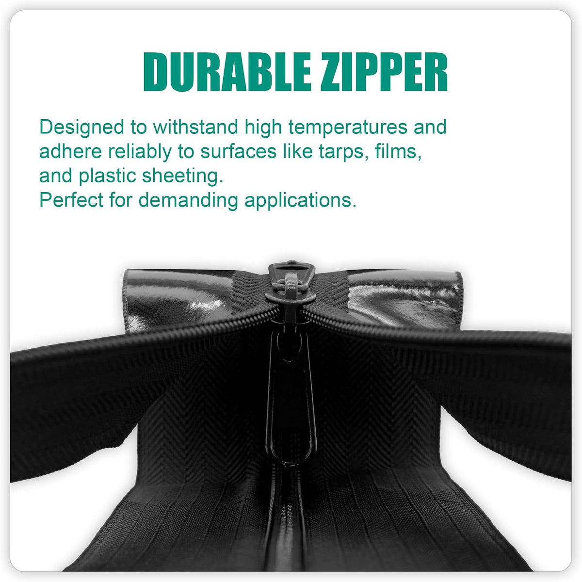 Heavy Duty Peel & Stick Self Adhesive Zipper for Plastic Sheeting