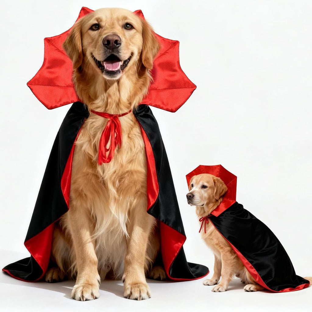Dog Costumes - Dog Halloween Costumes Vampire Cloak, Wizard Outfit, Witch Cosplay Apparel Cape - Funny Party Dress Up