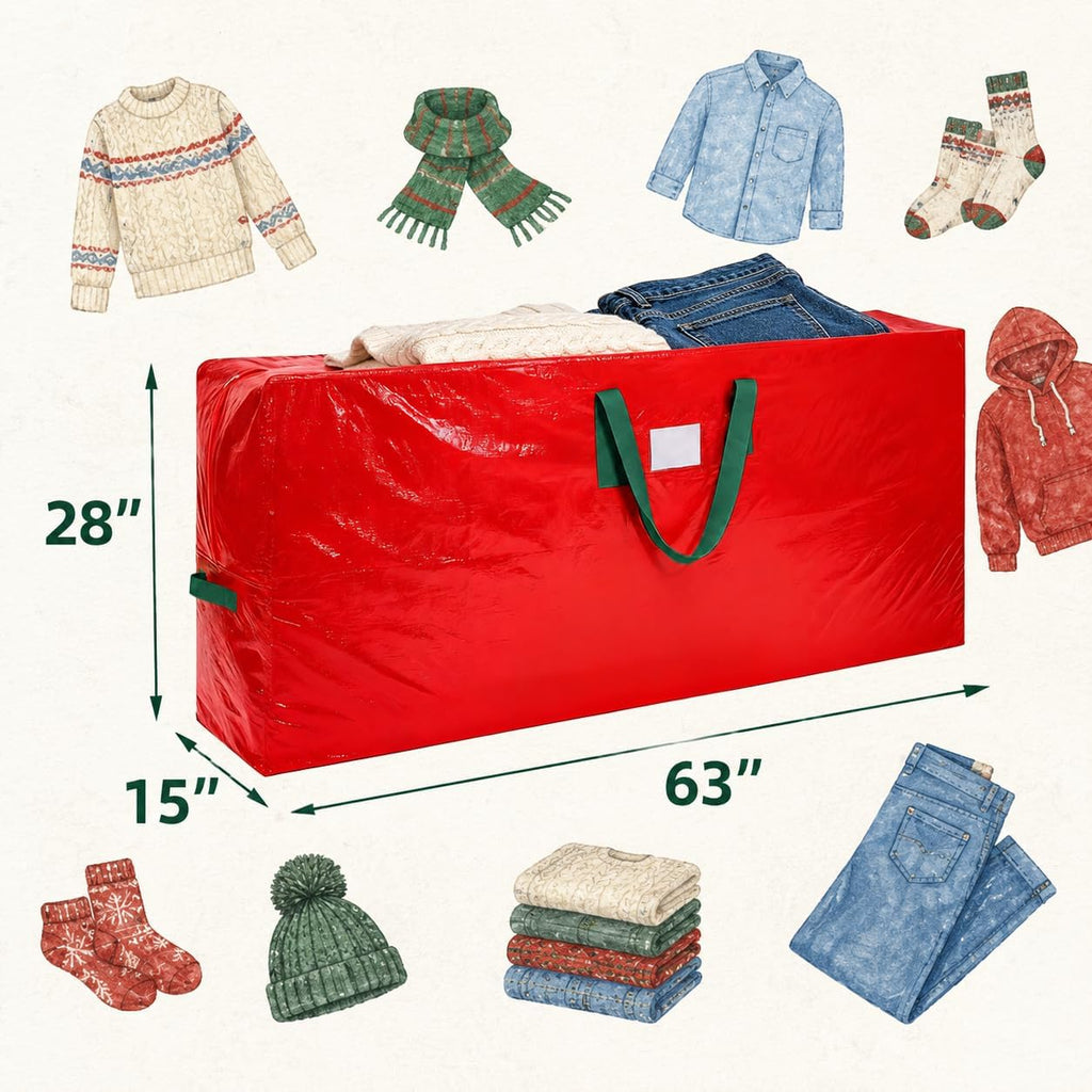 Durable Large Christmas Tree Storage Bag,Fits Up to 9 ft Artificial Trees,Heavy Duty Zipper&Reinforced Handles For
